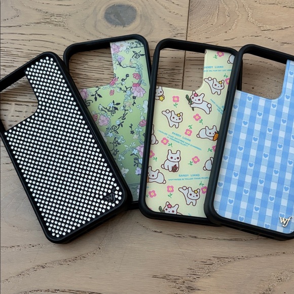 Wildflowers Black Green and Blue Patterned Phone Cases